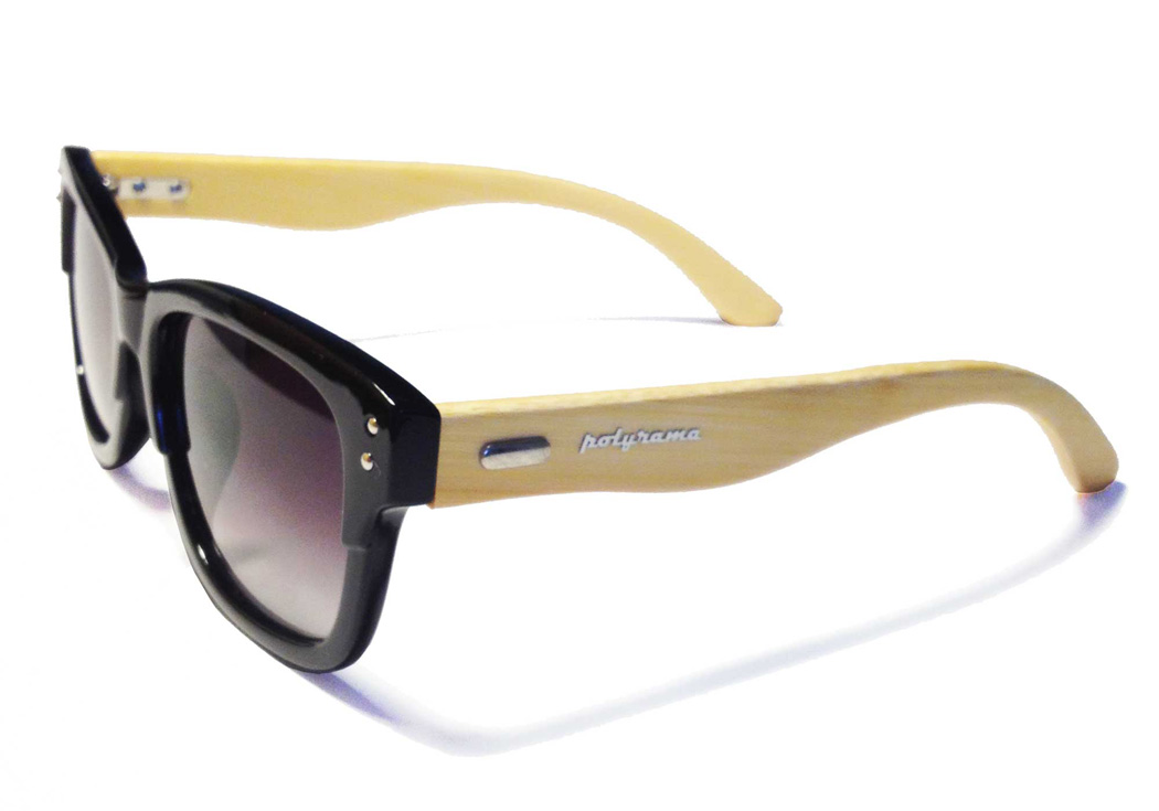 bamboo wayfarer sunglasses red quarter view