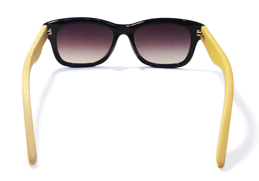 bamboo wayfarer sunglasses red quarter view inside view