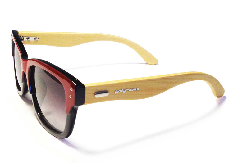 Bamboo Wayfarer Sunglasses Red