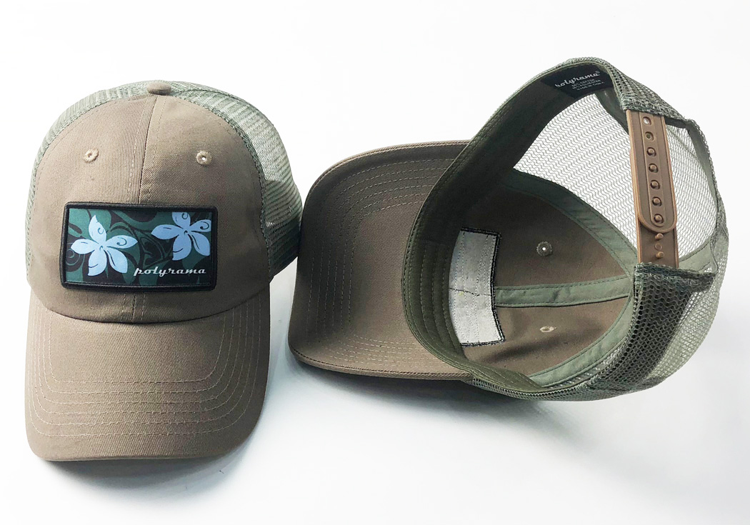 Hawaiian Trucker Hat #1620 front and inside view