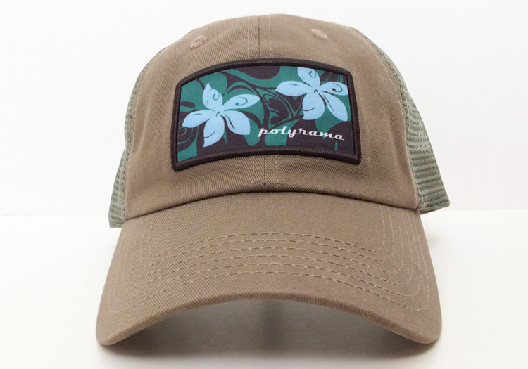 hawaiian trucker hat khaki and gray thumb