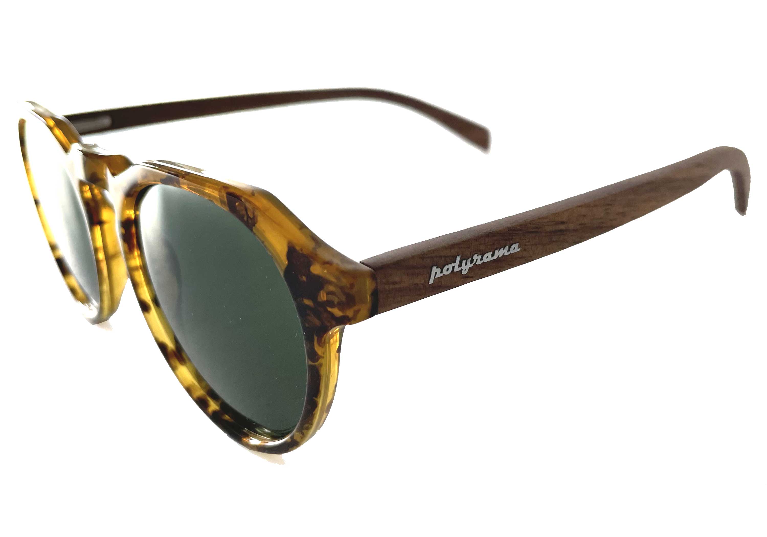 Retro round wood sunglasses #3750