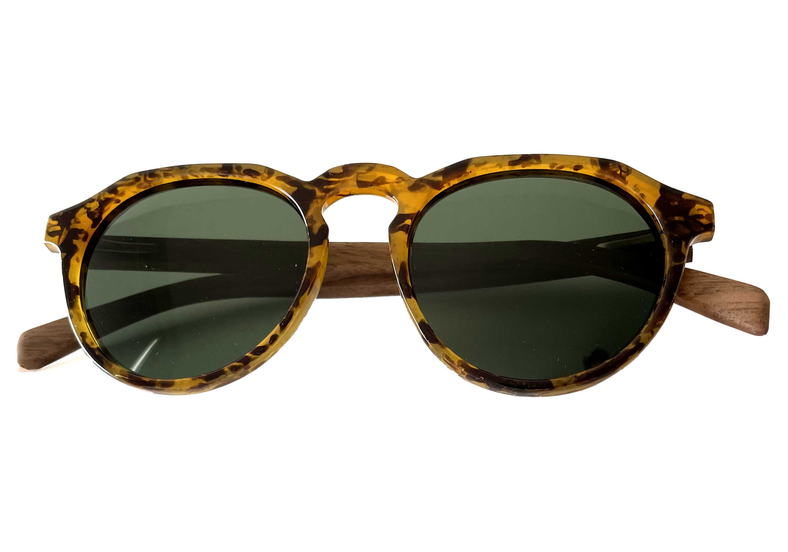 Retro round wood sunglasses #3750