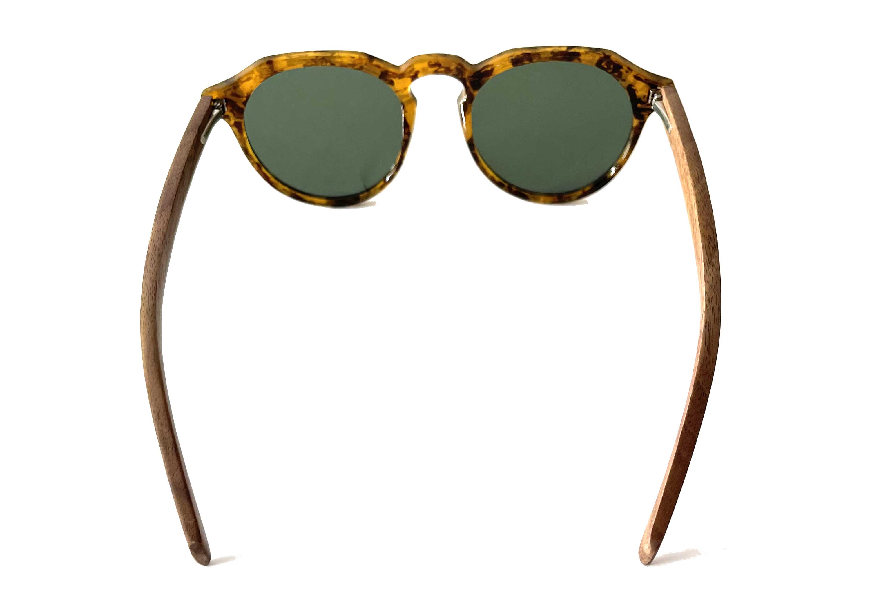 Retro round wood sunglasses #3750