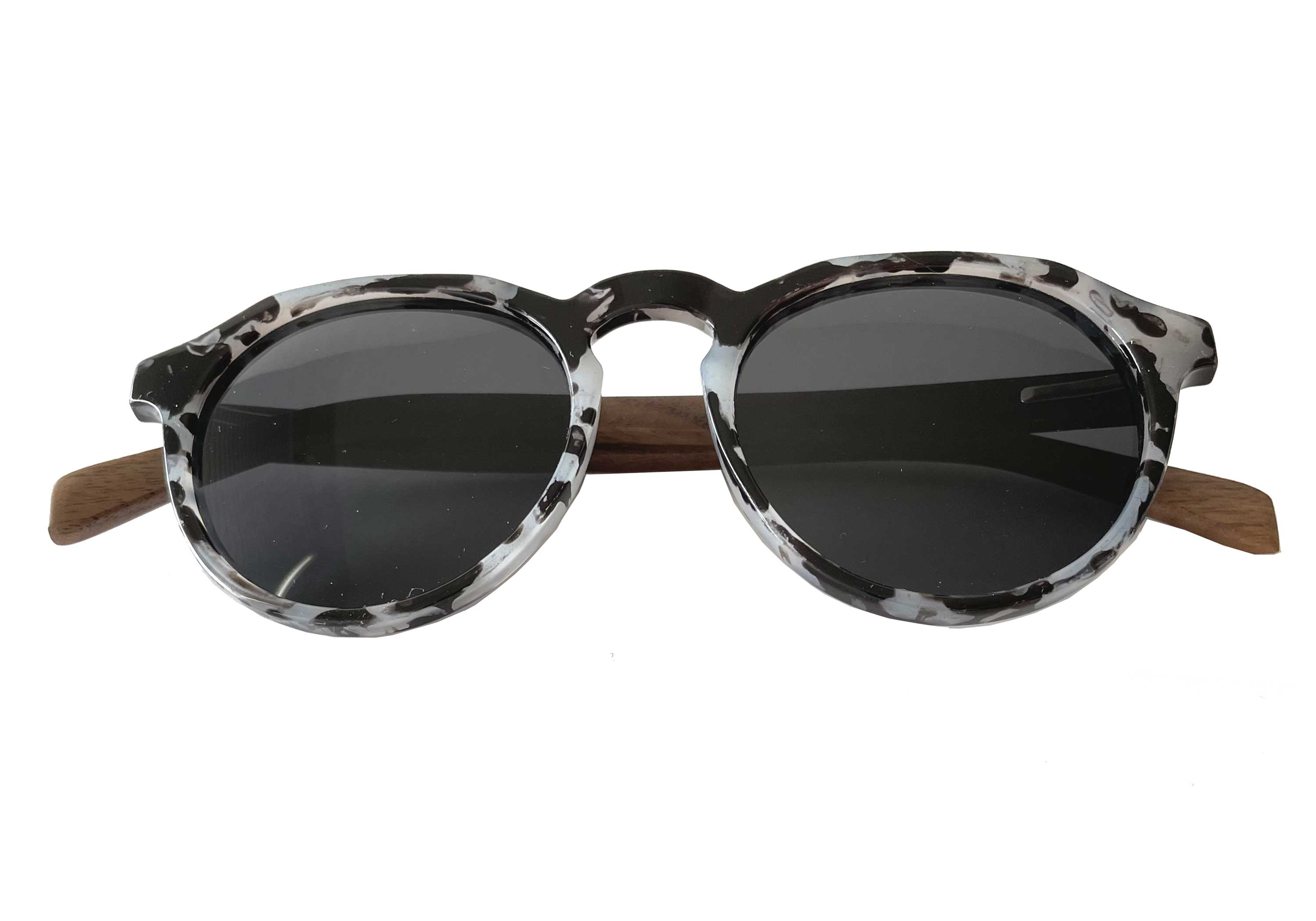 Retro round wood sunglasses #3750