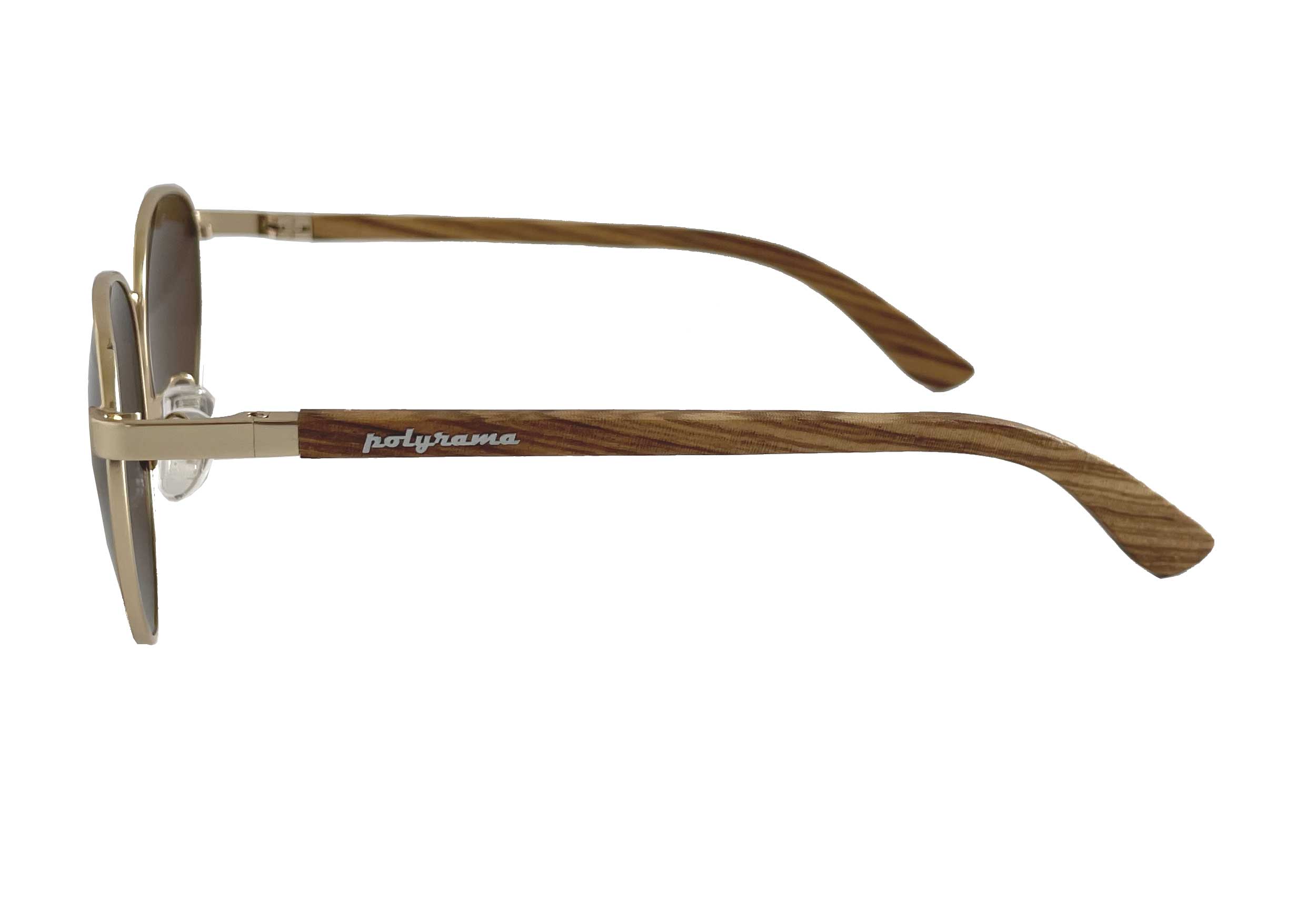 round metal and wood sunglasses