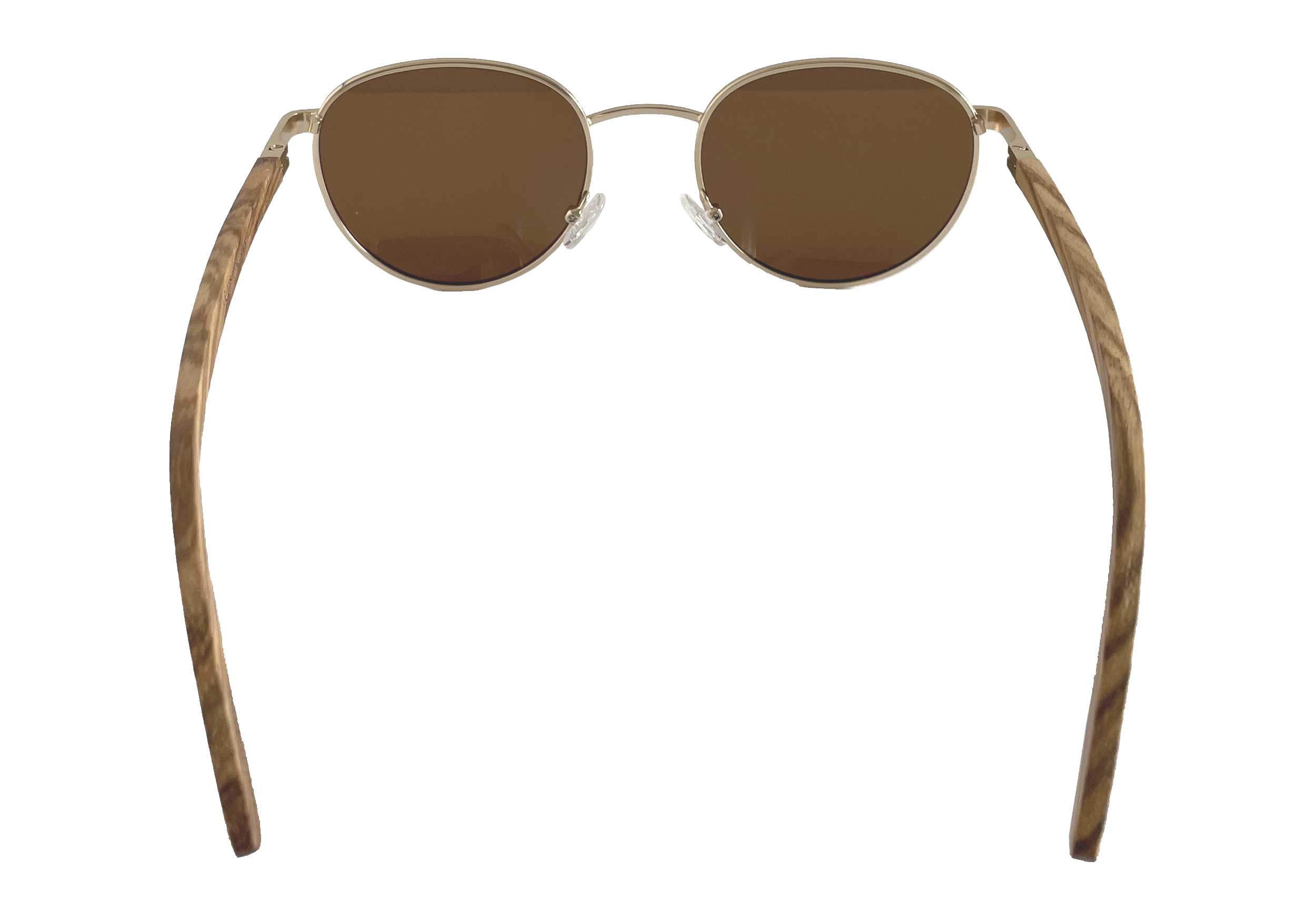 round metal and wood sunglasses