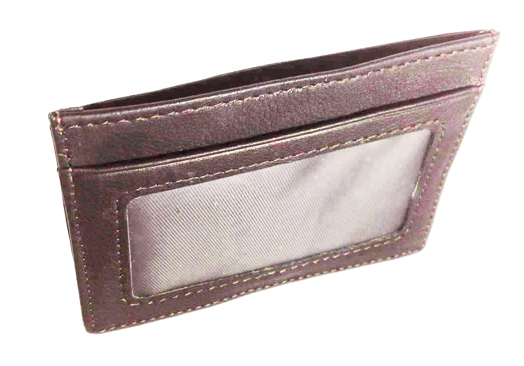 slim wallet brown back view