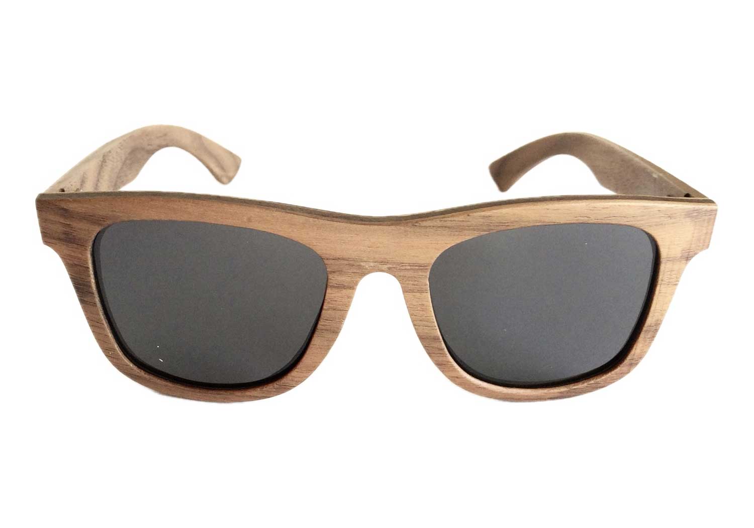 Walnut wood sunglasses with polarized lenses