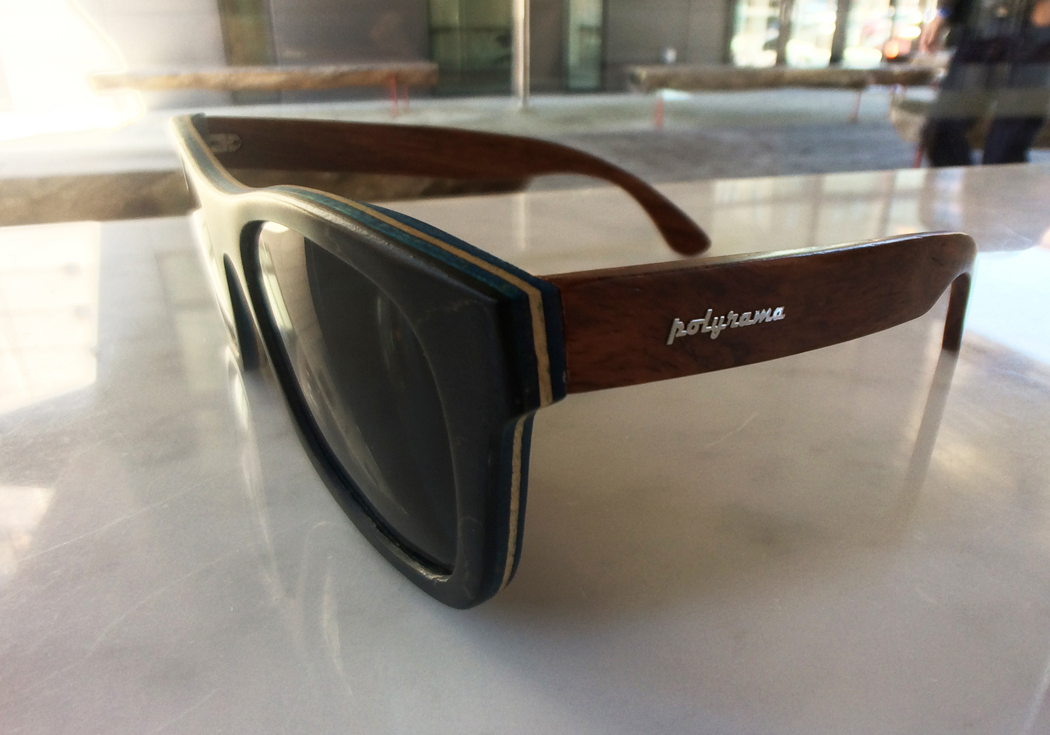 Wood skateboard polarized sunglasses by Polyrama #3968