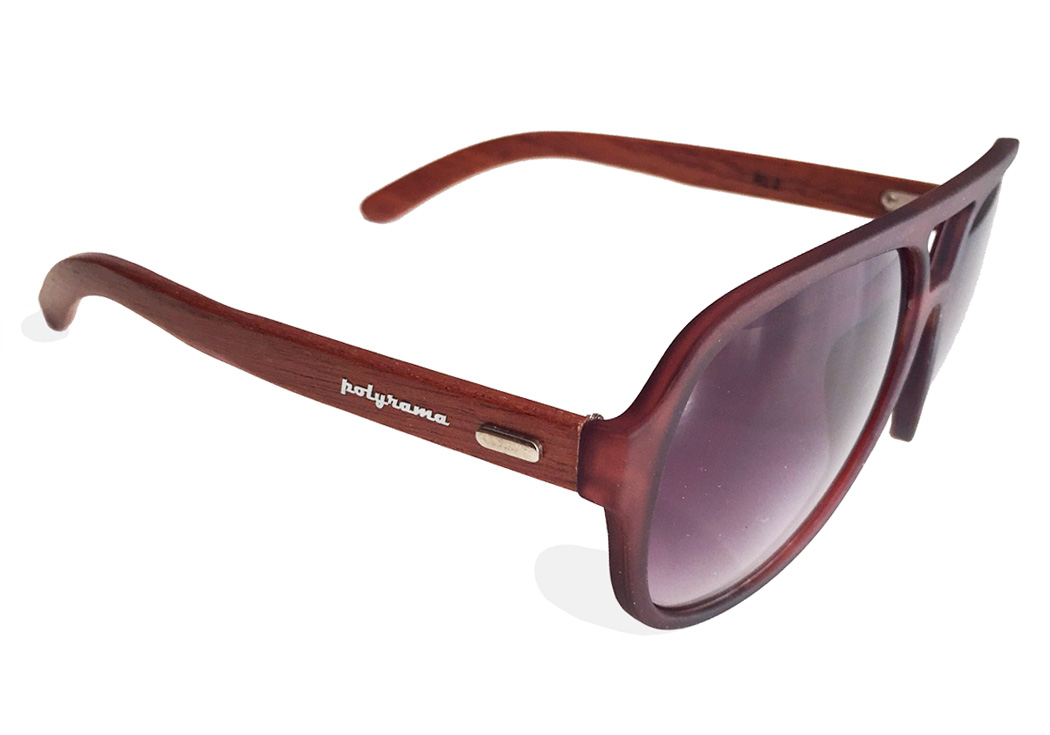 wooden aviator sunglasses brown quarter view