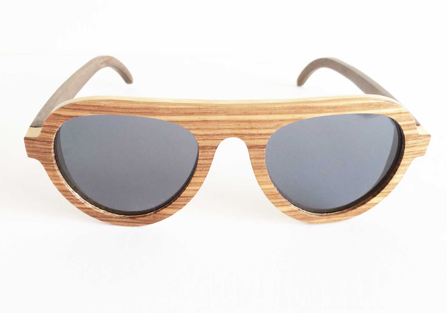 Wooden aviator sunglasses with polarized lenses by Polyrama #3991
