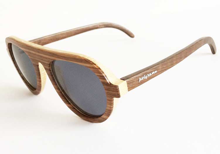 Wooden Aviator Sunglasses with Polarized Lenses